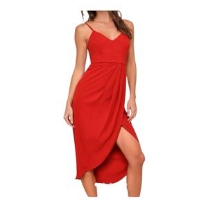 Lulus Women’s Dress High Low Elegant Red Sleeveless Dress